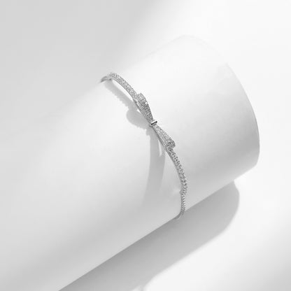 Sparkling Bowknot S925 Silver Bracelet