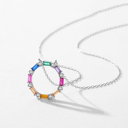 Colorful Circle S925 Silver Necklace