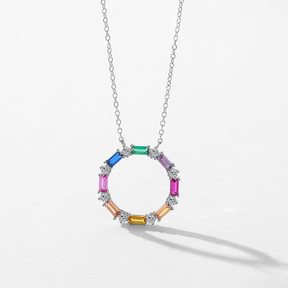 Colorful Circle S925 Silver Necklace